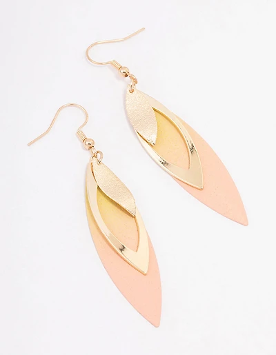 Gold Ombre Petal Drop Earrings