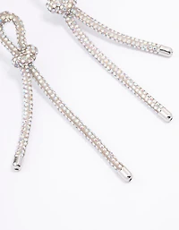 Diamante Knotted Loop Rope Stud Earrings