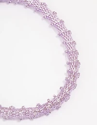 Lilac Cup Chain Wrapped Short Necklace
