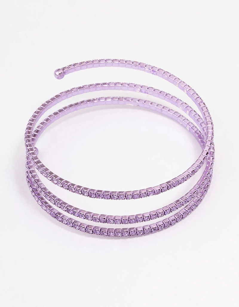 Lilac Cup Chain Wrapped Wrist Cuff
