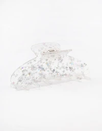 Clear Glitter Hair Claw Clip