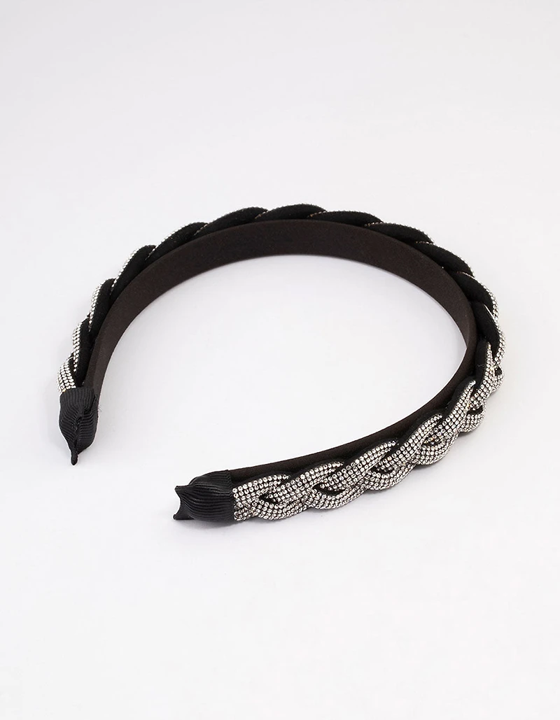 Fabric Diamante Twisted Headband