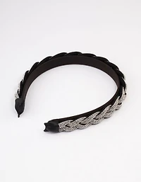 Fabric Diamante Twisted Headband