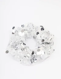 Fabric Mixed Size Sequin Hair Scrunchie
