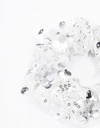 Fabric Mixed Size Sequin Hair Scrunchie