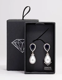 Silver & Pearl Drop Earrings