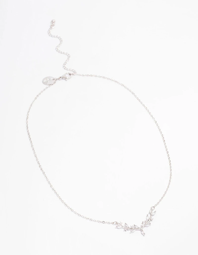 Silver Dainty Leafy Vine Necklace