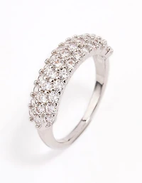 Silver Slim Cubic Zirconia Band Ring
