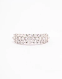 Silver Slim Cubic Zirconia Band Ring