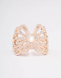 Rose Gold Butterfly Band Ring