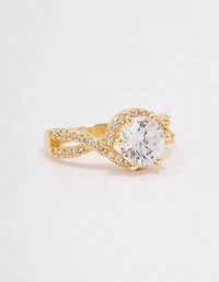 Gold Plated Round Infinity Halo Ring