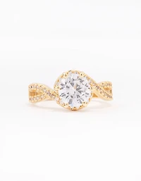 Gold Plated Round Infinity Halo Ring