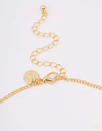 Gold Plated Pearl Cross Y-Shaped Pendant Necklace