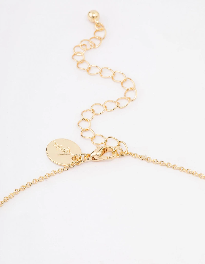 Gold Plated Diamante Cross Fine Pendant Necklace