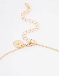 Gold Plated Diamante Cross Fine Pendant Necklace