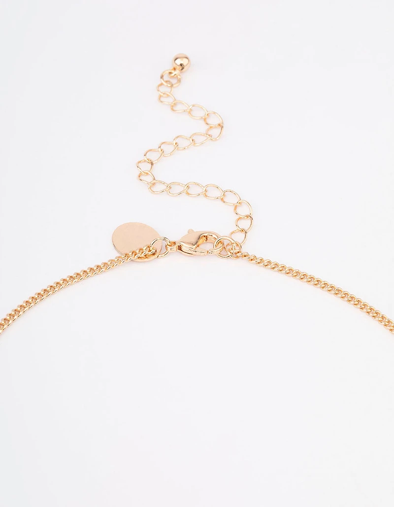 Gold Raffia Fan Necklace