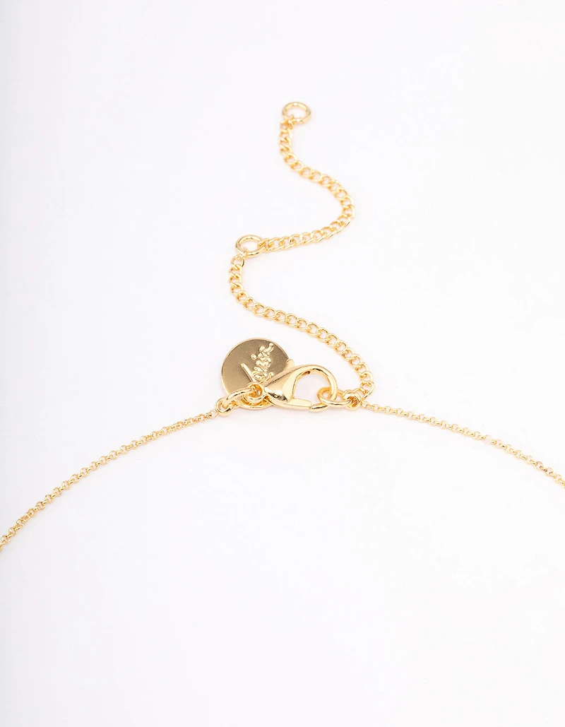 Gold Plated Cubic Zirconia Lariat Y-Shaped Necklace