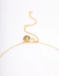 Gold Plated Cubic Zirconia Lariat Y-Shaped Necklace