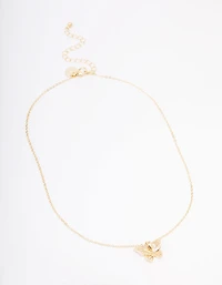 Gold Open Circle & Bar Cross Bracelet