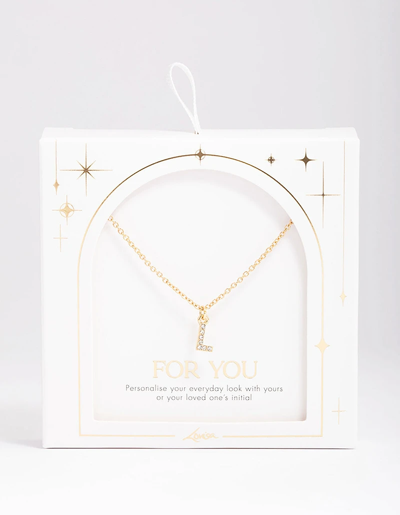 Gold Plated  Letter L Pendant Necklace