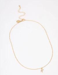 Gold Plated Letter K Pendant Necklace