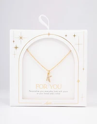 Gold Plated Letter K Pendant Necklace