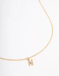 Gold Plated  Letter N Pendant Necklace