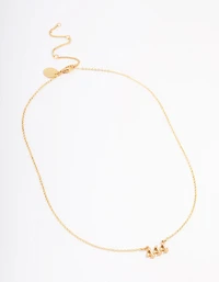Gold Plated Cubic Zirconia 444 Angel Number Pendant Necklace