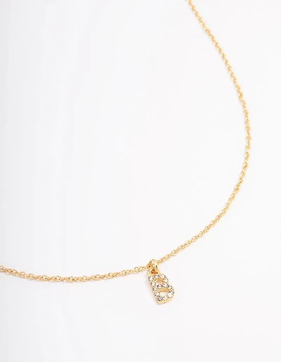 Letter B Gold Plated Initial Pendant Necklace