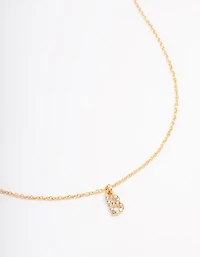 Gold Plated Letter B Pendant Necklace