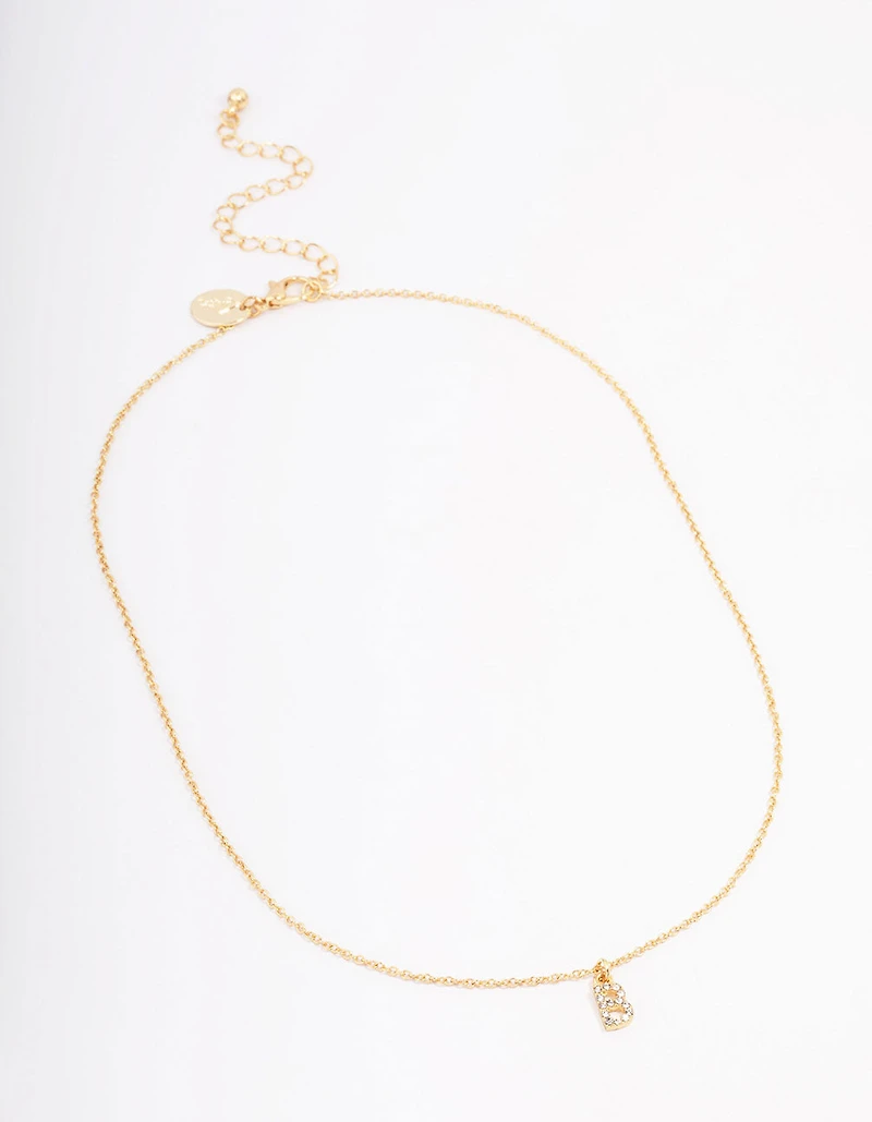 Gold Plated Letter B Pendant Necklace