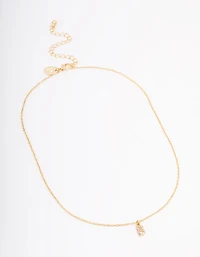 Gold Plated Letter B Pendant Necklace