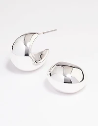 Silver Plated Bold Hoop Earrings