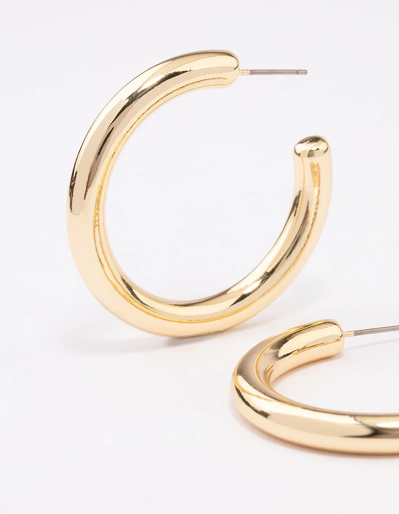 Grandes boucles d’oreilles en forme de cerceau plaquées or