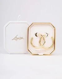 Grandes boucles d’oreilles en forme de cerceau plaquées or