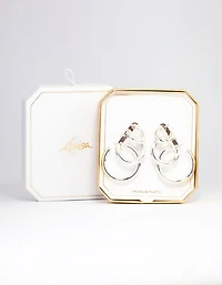 Silver Plated Chubby Hoop Earring 3-Pack