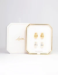 Gold & Silver Plated Huggie Hoop Earring Pack