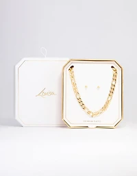 Gold Plated Figaro Chain Necklace