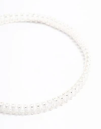 Silver Plated Baguette Cubic Zirconia Clasp Bracelet