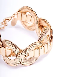 Gold Multi Wrapped Adjustable Bracelet