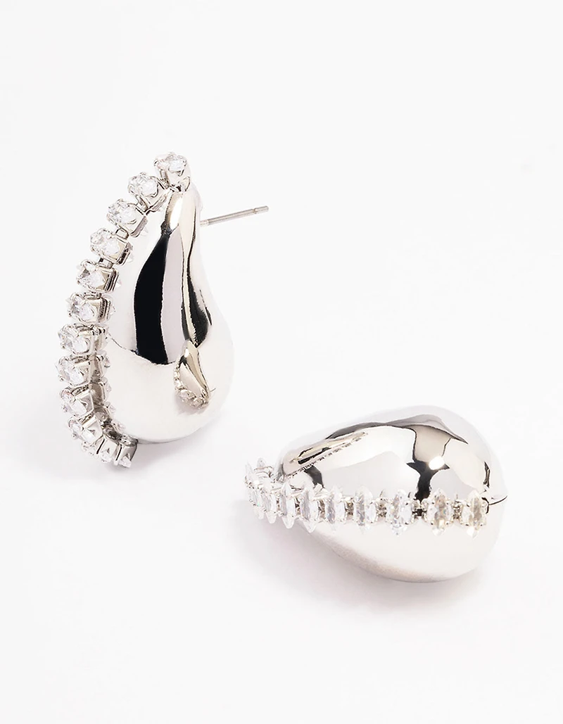 Boucles d’oreilles en forme de petite larme en argent