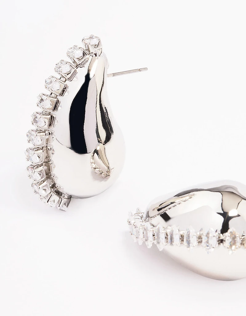 Boucles d’oreilles en forme de petite larme en argent