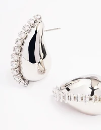 Boucles d’oreilles en forme de petite larme en argent