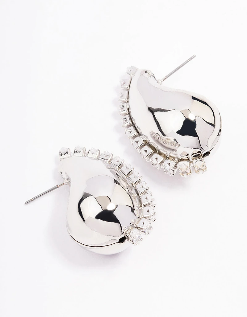 Boucles d’oreilles en forme de petite larme en argent