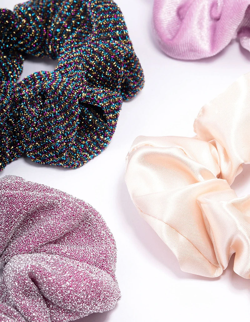 Lilac Christmas Hair Scrunchie Gift 4-Pack