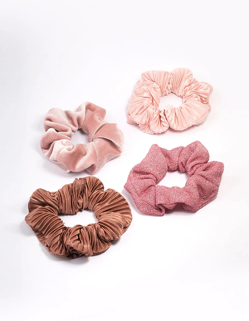 Cadeau de chouchou de Noël rose pour cheveux de Noël, 4-pack