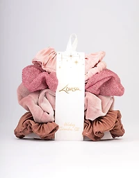 Cadeau de chouchou de Noël rose pour cheveux de Noël, 4-pack