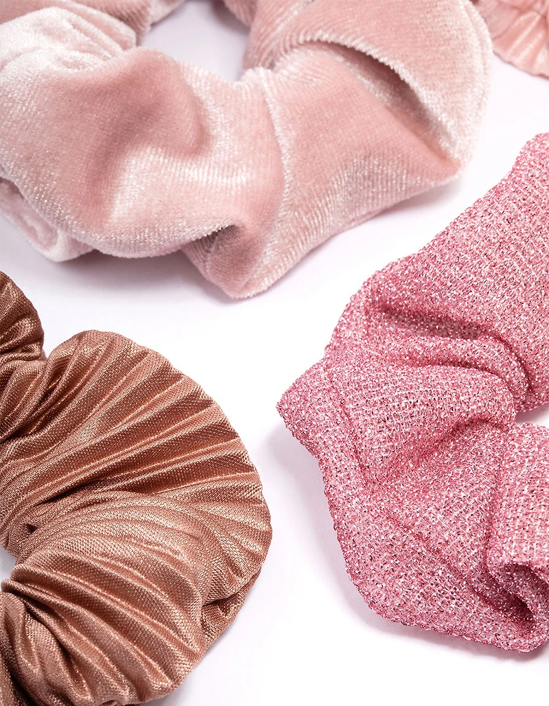 Cadeau de chouchou de Noël rose pour cheveux de Noël, 4-pack