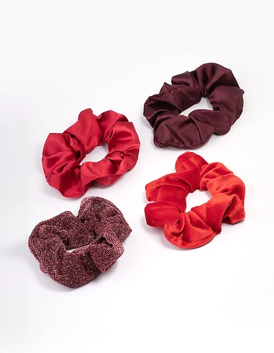 Cadeau de chouchou de Noël rouge pour cheveux de Noël, 4-pack