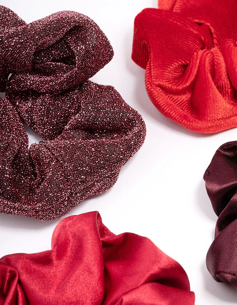 Cadeau de chouchou de Noël rouge pour cheveux de Noël, 4-pack